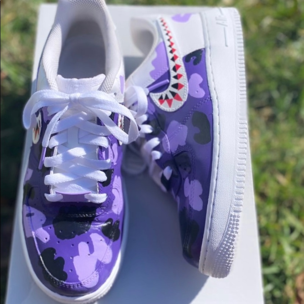 Custom Nike AF1 Purple Bape
